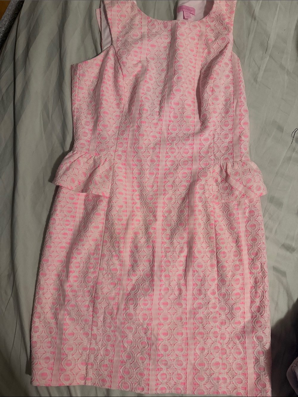 Lilly Pulitzer Pink and White Textured Sleeveless Dress